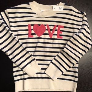 NWT GapKids Striped Sparkley Love Sweater